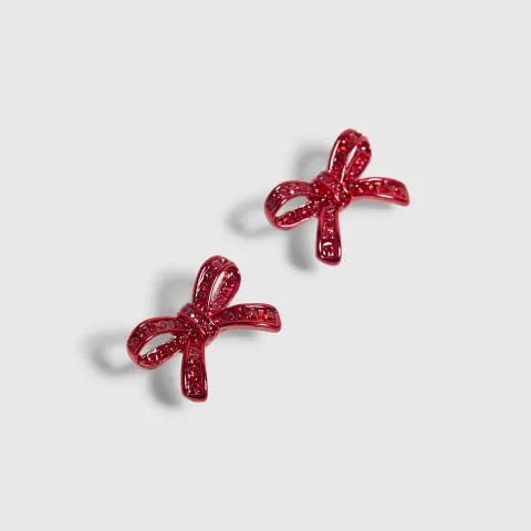 River Island Christmas Bow Stud Earrings