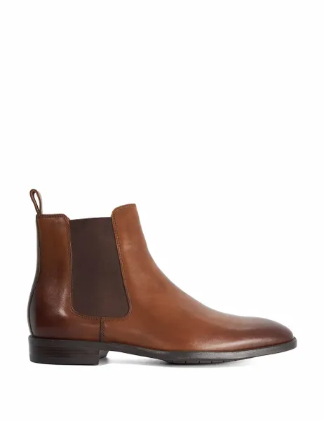 Dune London Flex Sole Pull On Chelsea Boots Tan