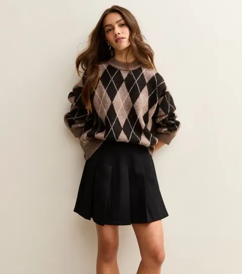 New Look Women's Petite Black Pleated Mini Skirt