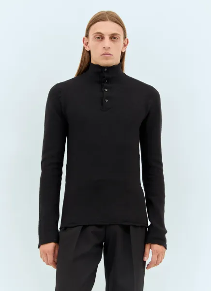 Distorted High Neck Wool Sweater