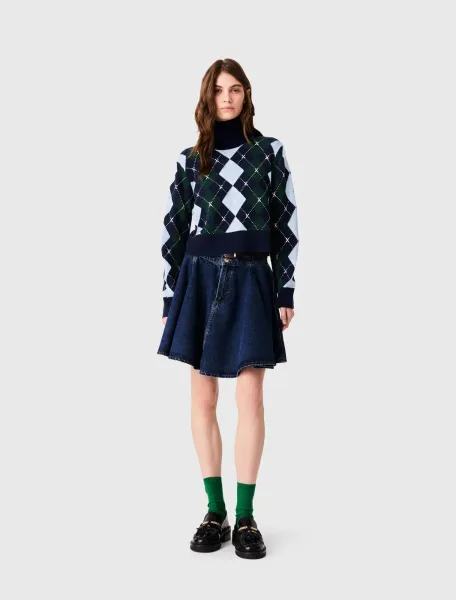 Argyle jumper with rhinestones