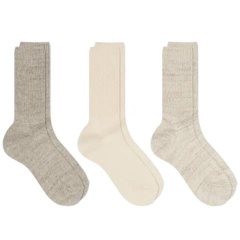 Organic Daily Ribbed Crew Sock - 3 Pack