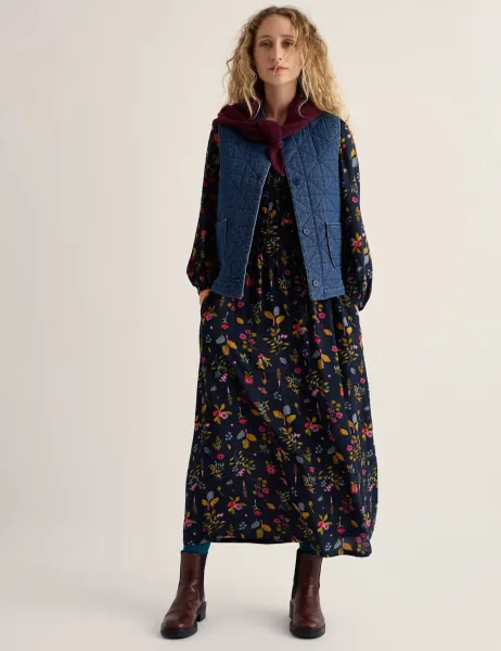 Seasalt Cornwall Floral Midaxi Waisted Dress Multi