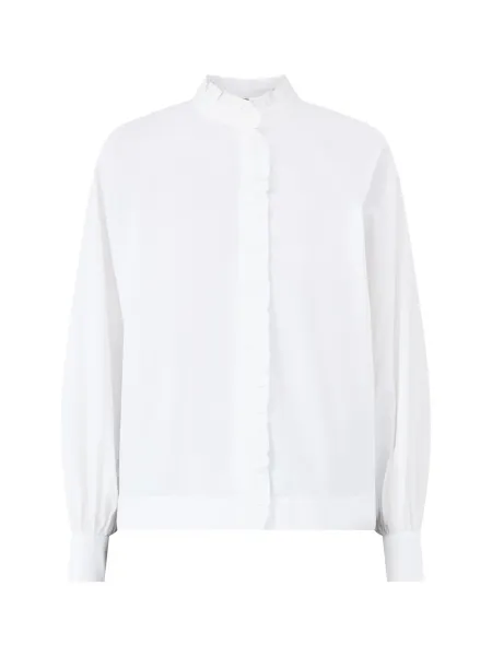 Netti 138 Organic Cotton Blend Frill Neck Shirt