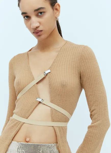 Wool-Blend Rib Knit Cardigan