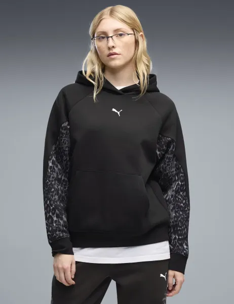 Puma Sport Animal Print Fleece Hoodie Black