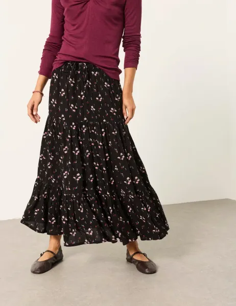 FatFace Pleated Maxi Tiered Skirt