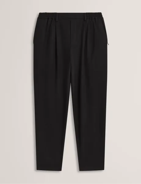 Ted Baker Tapered Fit Flannel Trousers Black