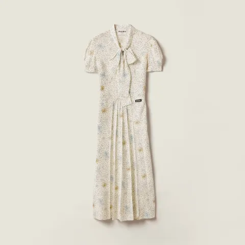 Long crêpe de Chine dress