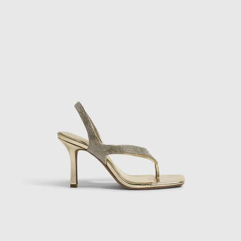 River Island Toe Thong Heeled Sandals