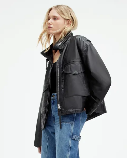 Clay Oversized Leather Jacket