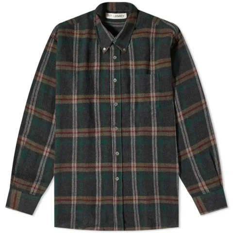 Check Flannel Borrowed Button Down Shirt