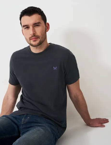 Crew Clothing Pure Cotton Crew Neck T-Shirt Black/Black