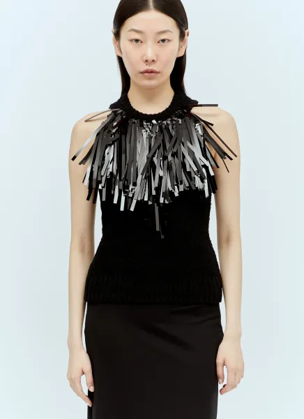 Embellished Knitted Tank Top