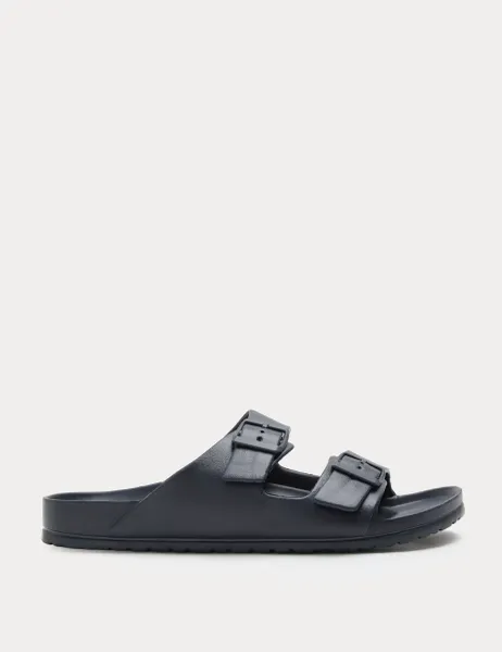 Marks & Spencer Moulded Footbed Two Strap Slider Sandals Navy
