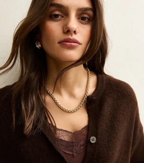 Gold Tone Rope Chain Necklace