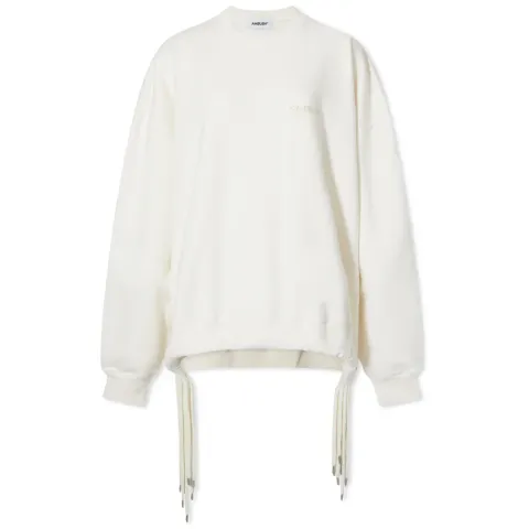 Front Logo Cord Detail Crew Neck