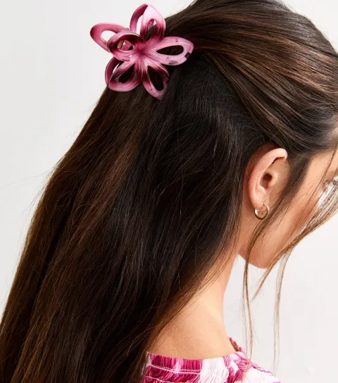 Pink Ombre Cut Out Flower Hair Clip