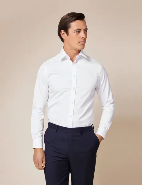 Hawes & Curtis Slim Fit Non Iron Pure Cotton Twill Shirt White