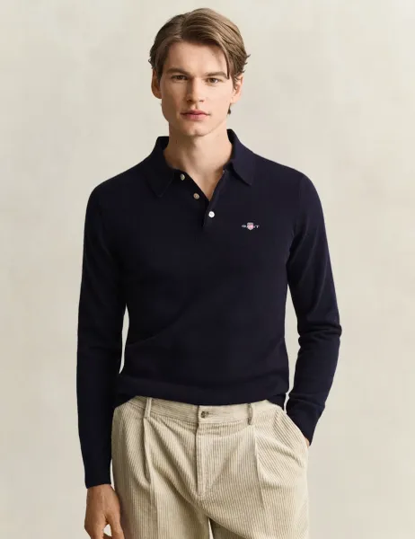 Gant Superfine Lambswool Knitted Polo Shirt