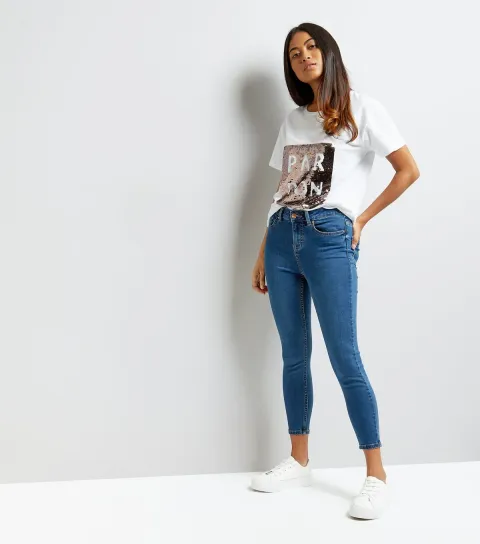 New Look Women's Petite Blue 26in Super Soft Super Skinny Jeans