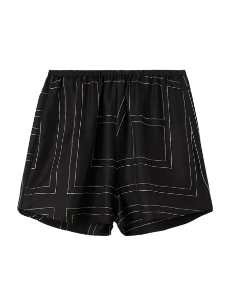 Monogram Silk Shorts Black
