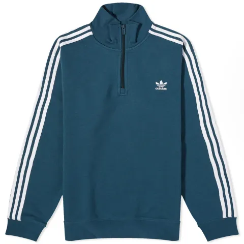 3 Stripe Half Zip Crew Sweater