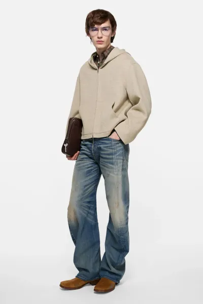 Cashmere jacket with hood