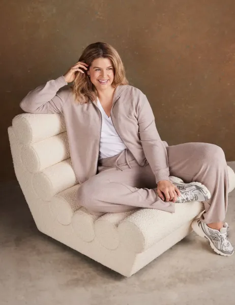 Live Unlimited London Drawstring Wide Leg Trousers Oatmeal