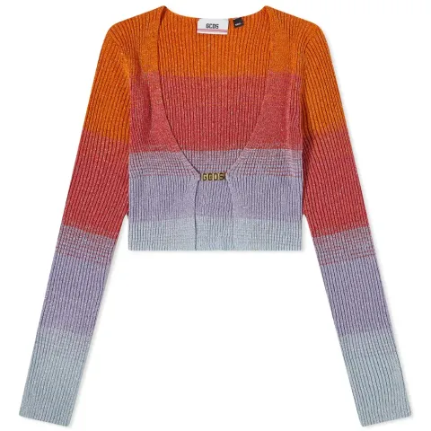 Ribbed Degrade Lurex Cardigan