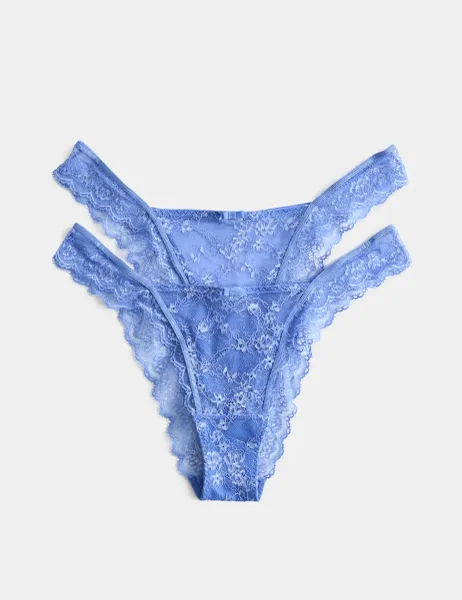 Marks & Spencer 2 Pack Ida Lace Miami Knickers Fresh Blue