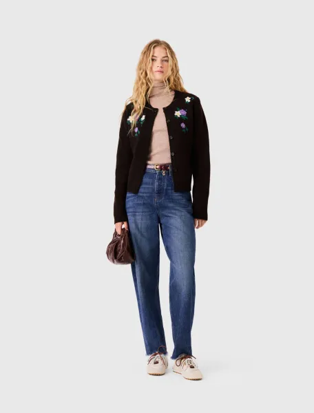 Maje Cardigan with floral embroidery