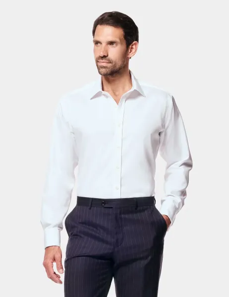 Hawes & Curtis Slim Fit Non Iron Pure Cotton Twill Shirt White