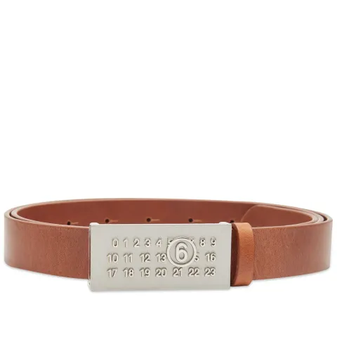 Number Logo Leather Belt