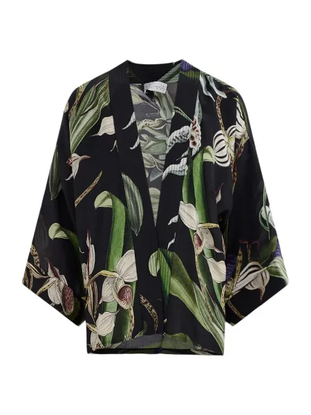 One Hundred Stars Women's Orchid Crepe Modal-Blend Short Kimono