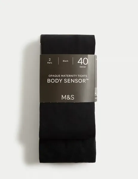 Marks & Spencer 2 Pack 40 Denier Body Sensor Maternity Tights Black
