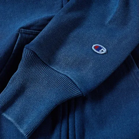 Indigo Dyed Zip Hoody