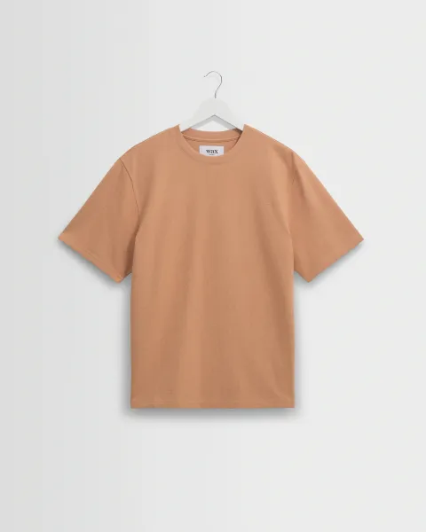 Dean - Dusty Orange Textured Organic Cotton t-Shirt