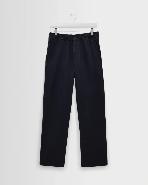 Hyde - Navy Organic Cotton Twill Straight Fit Trousers