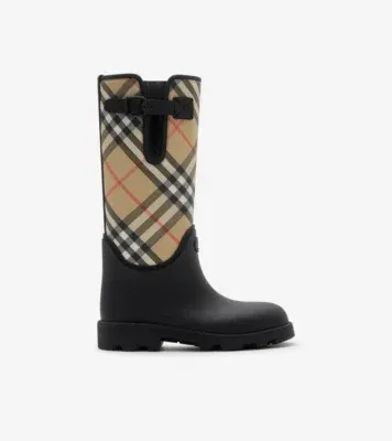 Rubber Marsh Stamp High Boots​ in Black
