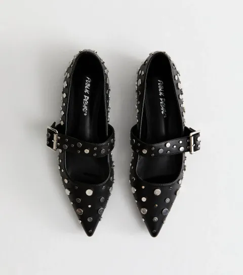 Women's Florentine Black Point Toe Flats