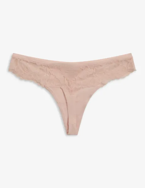 Boss High Rise Microfibre Thong Light Pink
