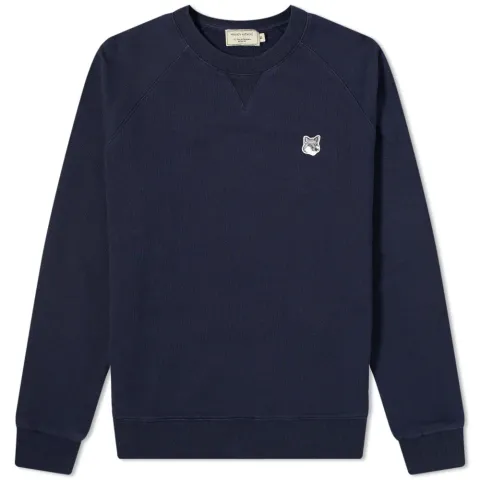 Maison Kitsuné Grey Fox Head Patch Classic Crew Sweat