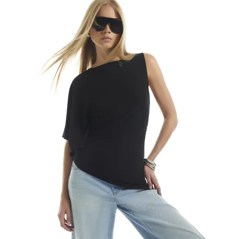 River Island Waist Detail Asymmetric Hem Top