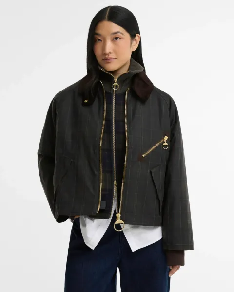 Arlene Checked Waxed Jacket