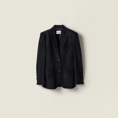 Waxed suede leather jacket