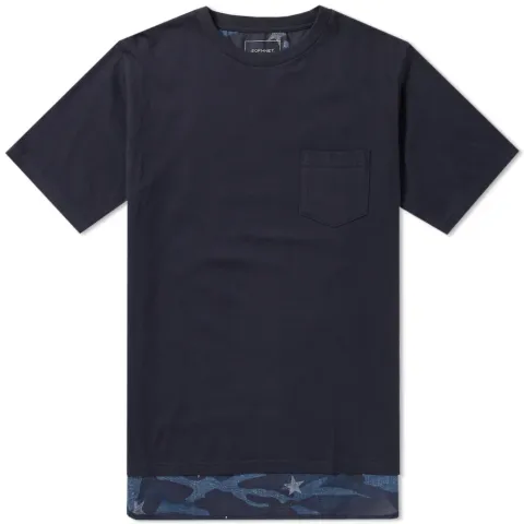 SOPHNET. Camouflage Loan Star Long Back Panel Pocket Tee