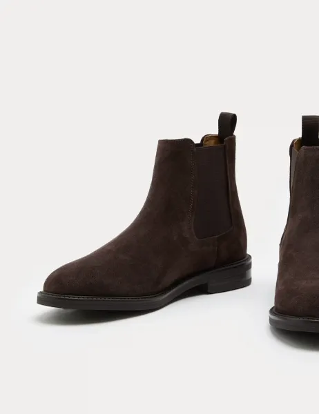 Marks & Spencer Suede Chelsea Boots Dark Brown