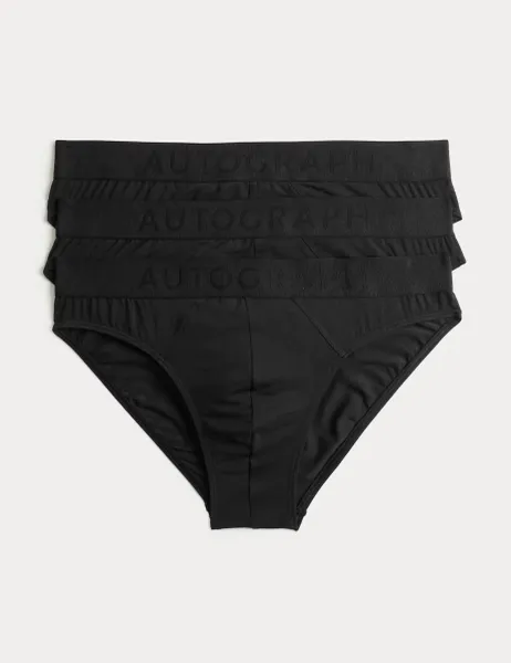 Autograph 3 Pack Supima Cotton Modal Secret Support Briefs Black