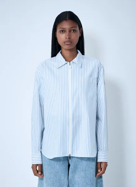 Striped Shirt With Logo Patch
